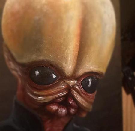 Jon von Glahn - Oil painting star wars Cantina band skate board deck